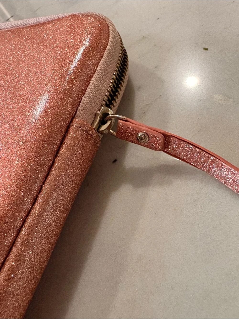 kate spade Rose Gold Glitter Tablet Sleeve with Zip